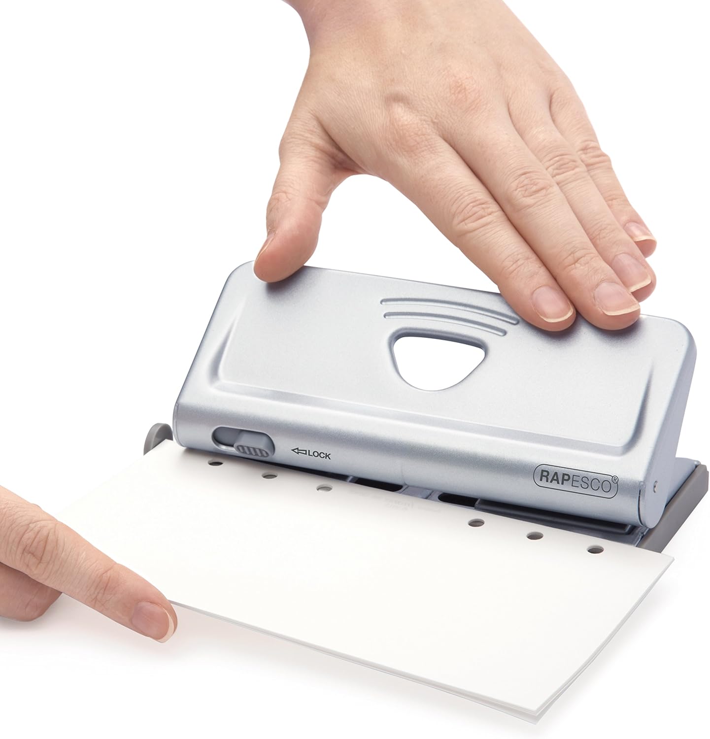 Rapesco 1344 Adjustable 6-Hole Organiser/Diary Punch, 10 Sheet Capacity, Silver