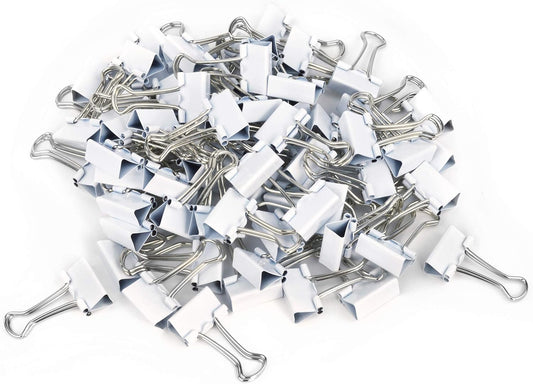 Rapesco 1493 19 mm Foldback Clips, White, Pack of 80