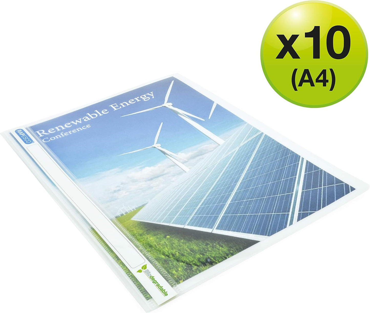 Rapesco 1591 ECO Report File, A4, White, Pack of 10