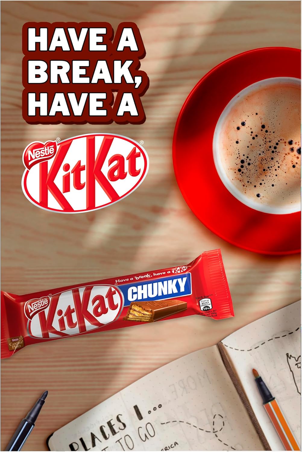KitKat Chunky Milk Chocolate Bar Multipack, 4 x 40 g
