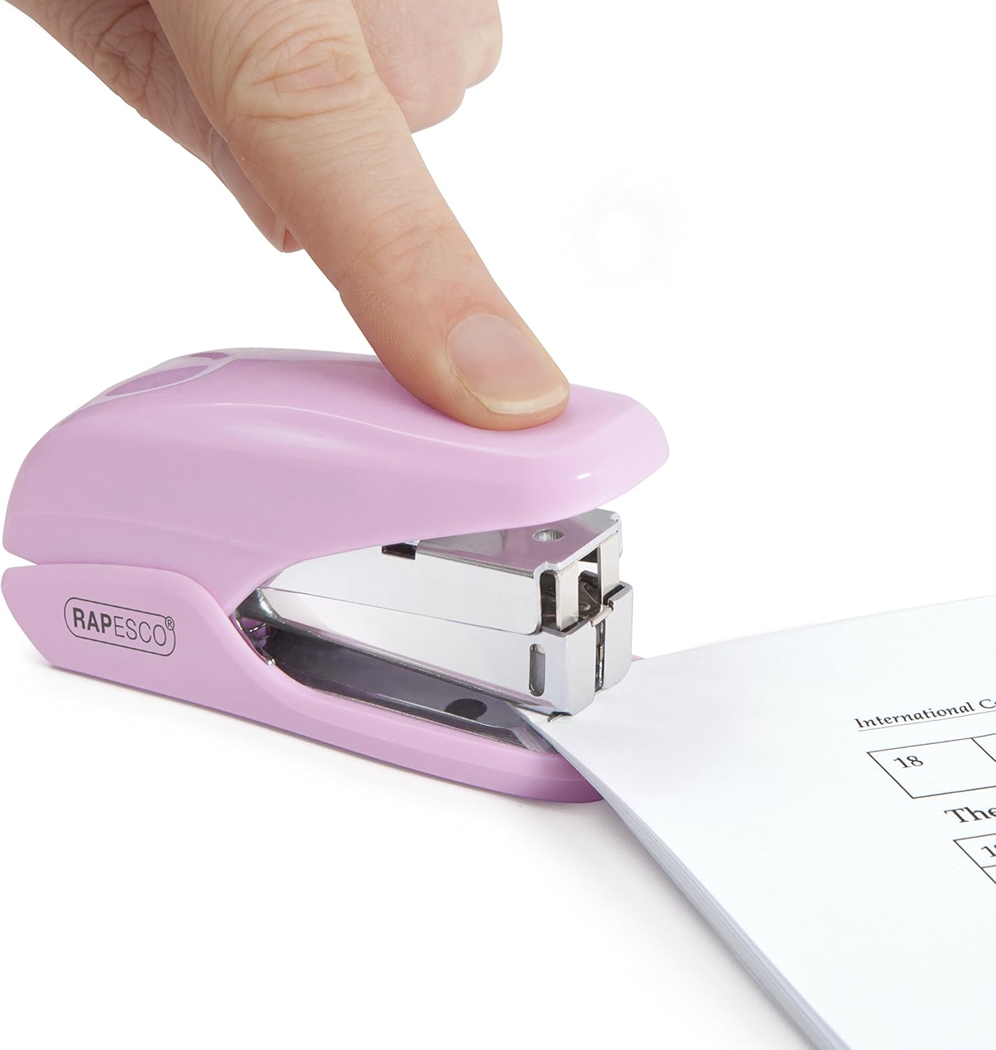 Rapesco 1337 X5-Mini Less Effort Stapler, Candy Pink