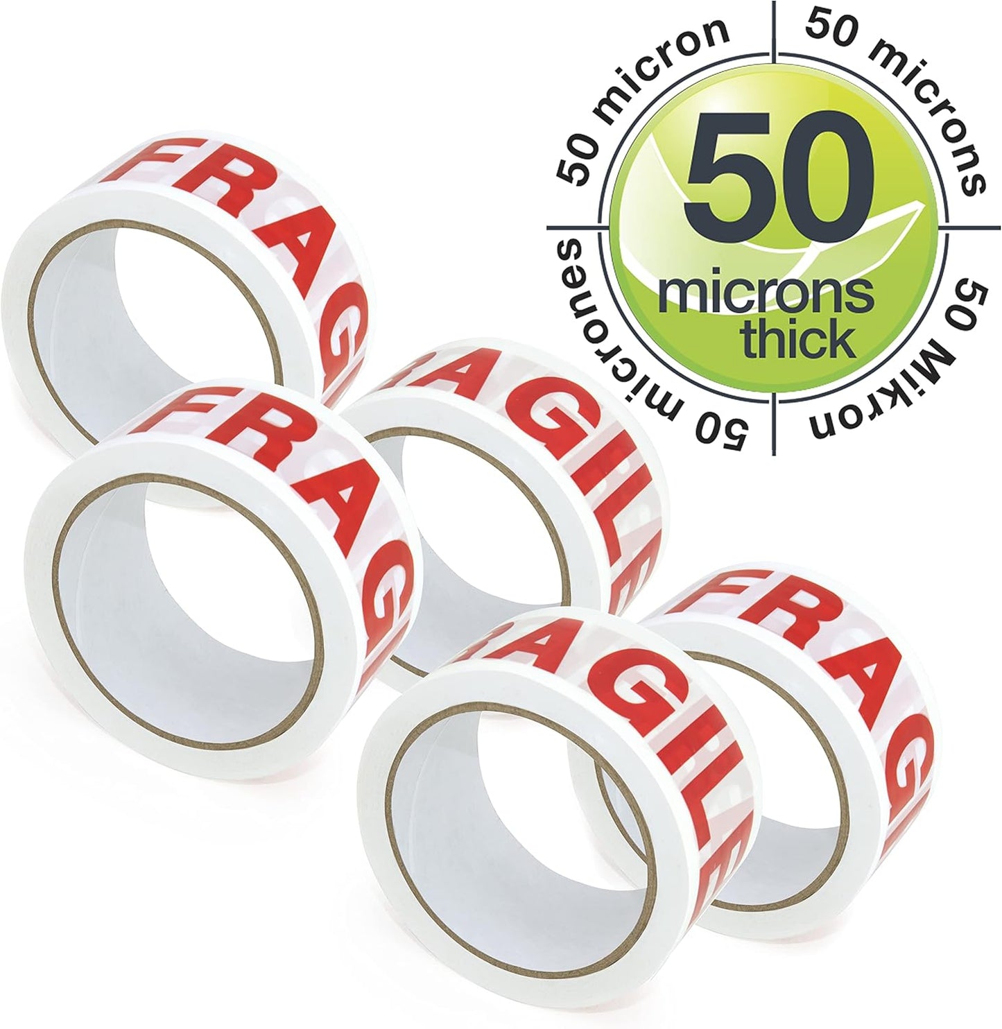 Rapesco 1682 Germ-Savvy Antibacterial 960 Packing Tape Dispenser with 5 ‘Fragile’ Packing Tapes