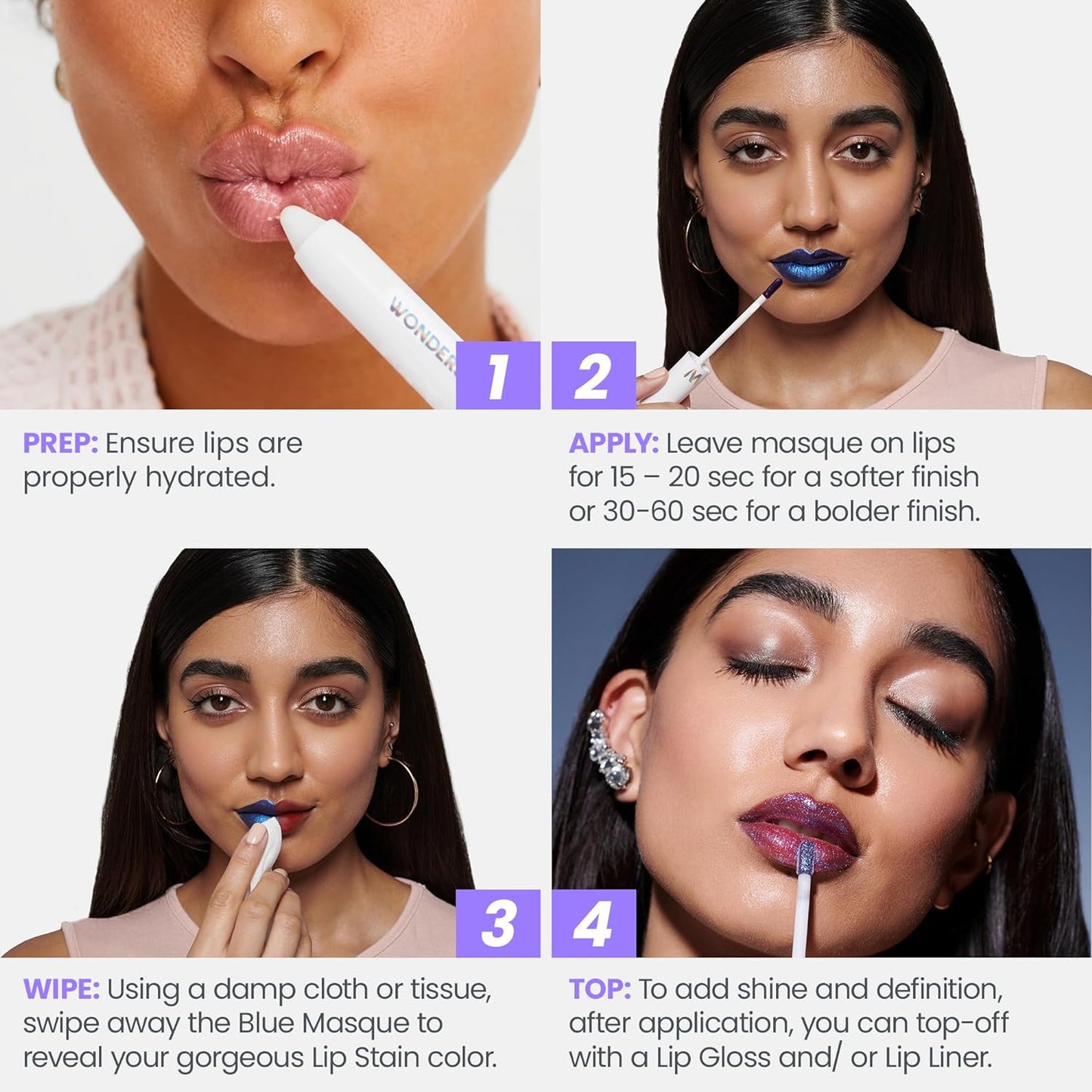 Wonderskin Wonder Blading Lip Stain Peel Off Masque - Long Lasting, Waterproof and Transfer Proof Nude Lip Tint, Matte Finish Peel Off Makeup (Whimsical Masque)