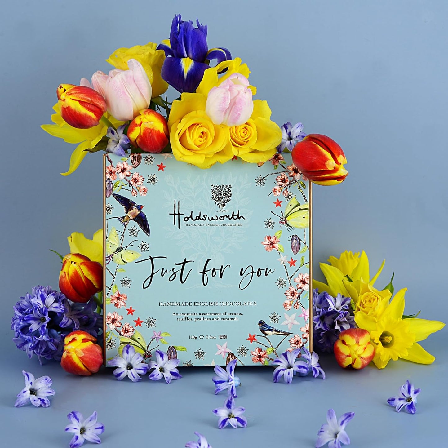 Holdsworth Chocolates Occasions Collection - Just For You Gift Box Filled with Handmade Truffles and Assorted Milk, Dark and White Chocolates Perfect for gifting 110g