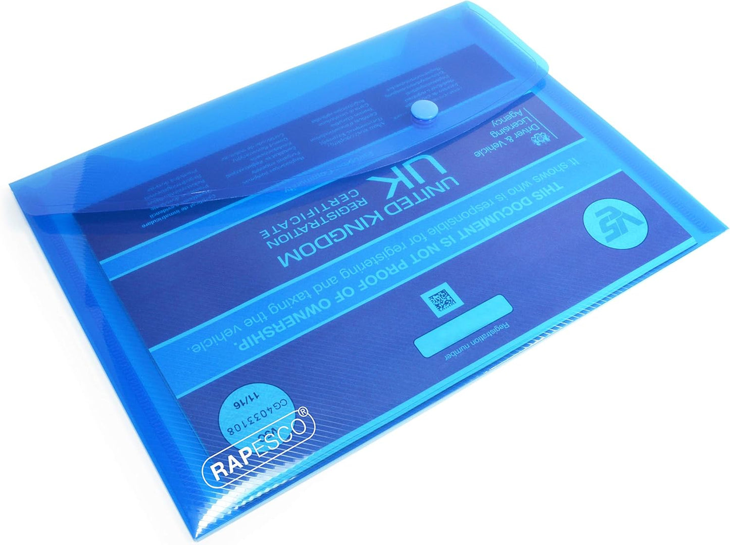 Rapesco 1495 Popper Wallets, A4+ / Foolscap, Assorted Transparent Colours, Pack of 50