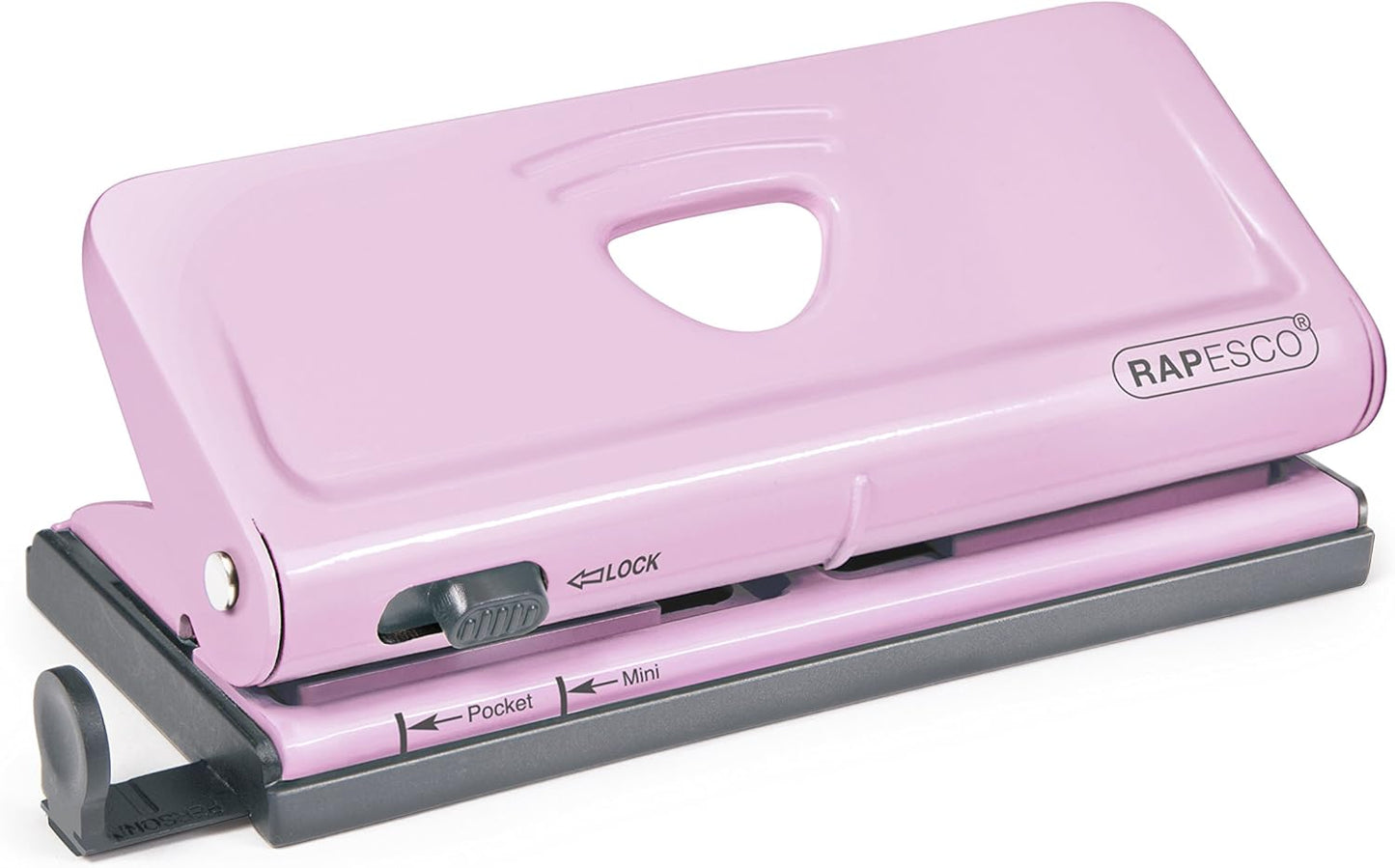 Rapesco 1322 Adjustable 6-Hole Organiser/Diary Punch, 10 Sheet Capacity, Candy Pink