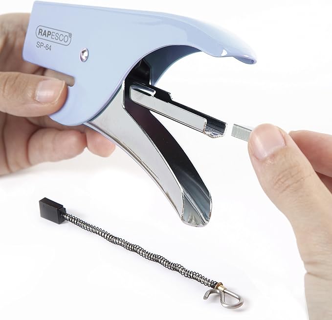 Rapesco 1376 SP-64 Stapling Plier and 1000 Type 21/4mm Staples, 12 Sheet Capacity, Powder Blue