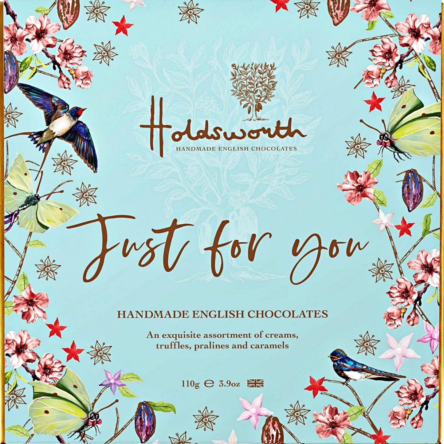 Holdsworth Chocolates Occasions Collection - Just For You Gift Box Filled with Handmade Truffles and Assorted Milk, Dark and White Chocolates Perfect for gifting 110g