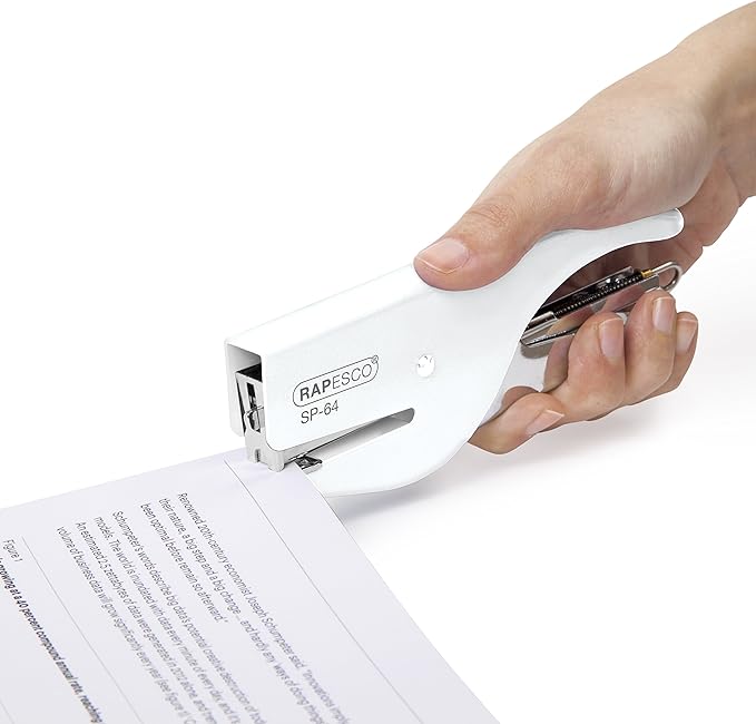 Rapesco 1381 SP-64 Stapling Plier and 1000 Type 21/4mm Staples, 12 Sheet Capacity, White