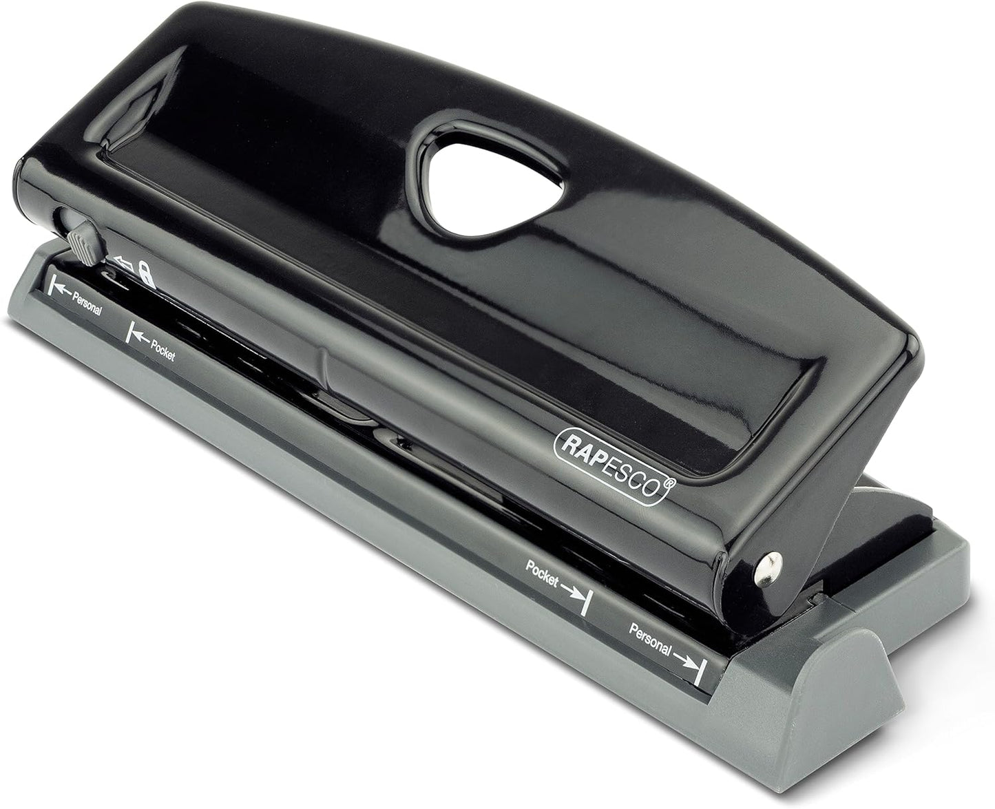 Rapesco 1725 Adjustable 6-Hole Punch, 9 Sheet Capacity, Black