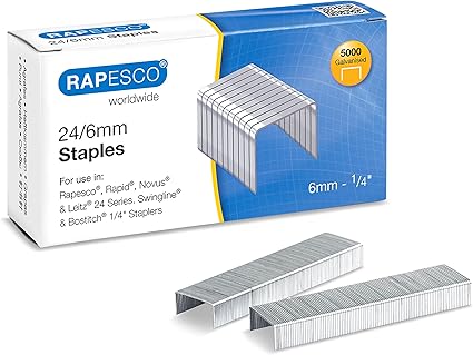 Rapesco S24602Z3 24/6mm (No.16) Galvanised Staples, Box of 5000