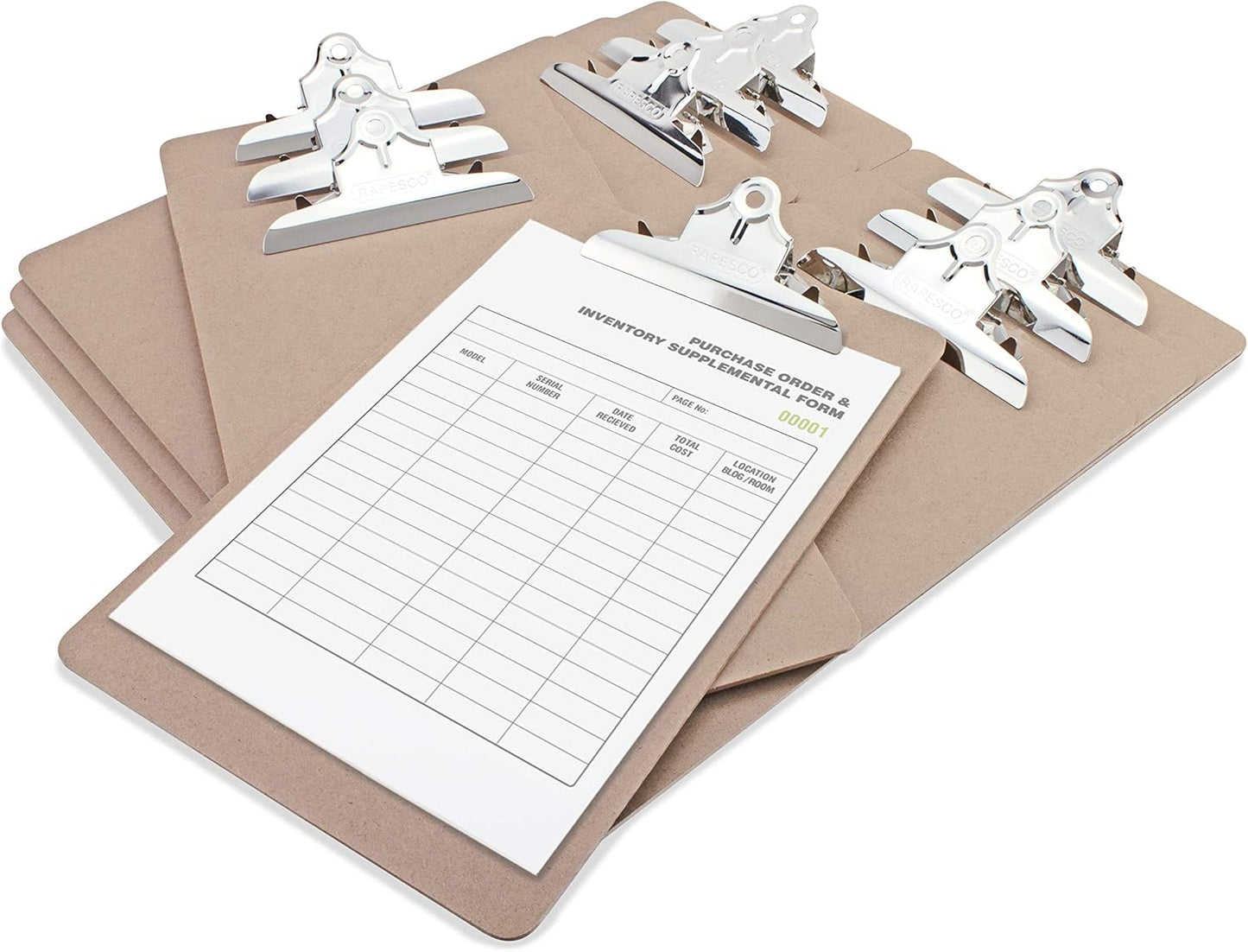 Rapesco 1402 Heavy Duty Hardboard Clipboard, A5, Brown