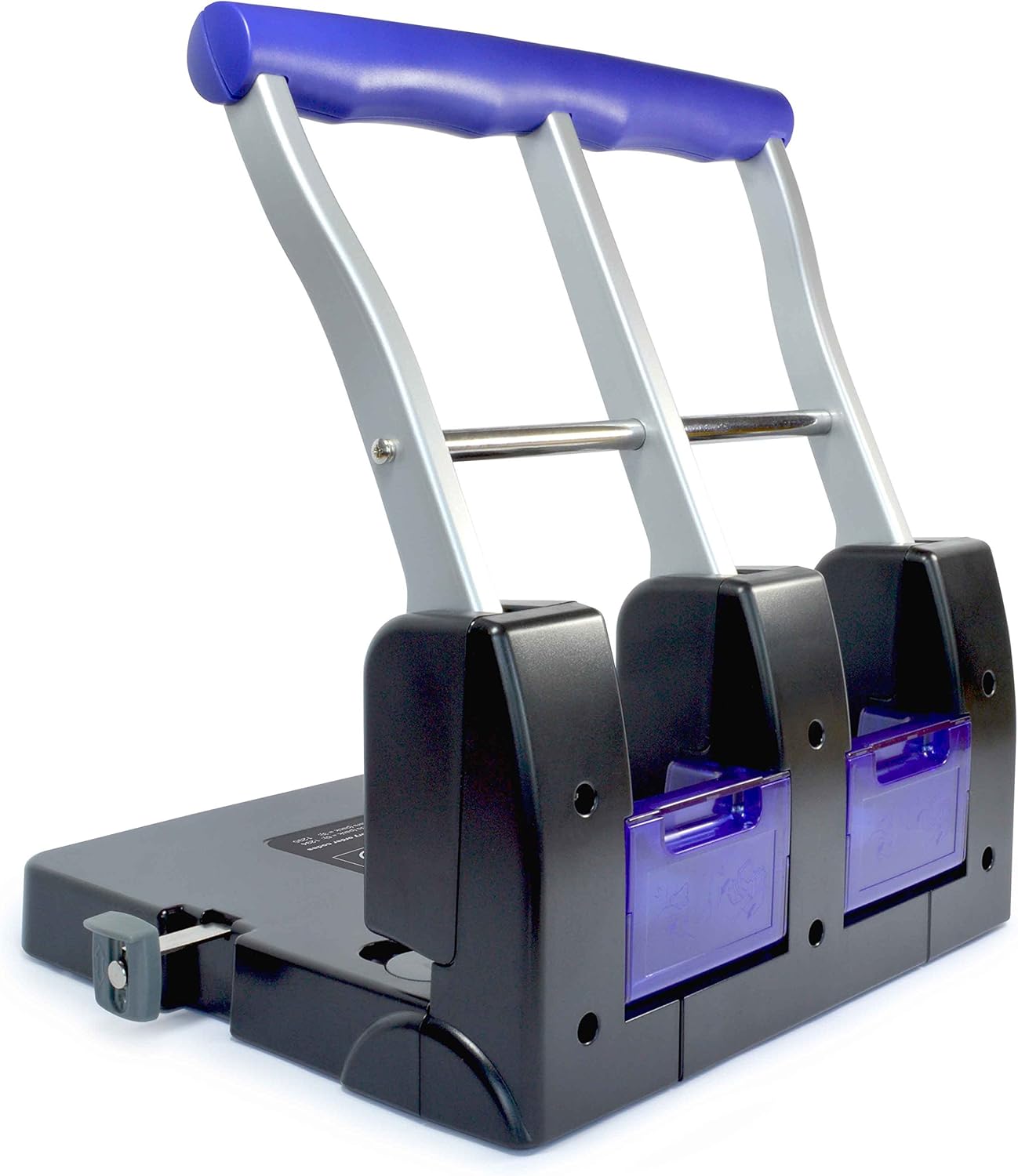 Rapesco 1272 P3100 High-Capacity 3-Hole Punch, 100 Sheet Capacity, Black and Purple
