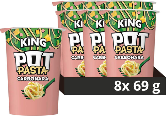 Pot Pasta King Creamy Carbonara instant hot snack from the nation's favourite instant noodle brand* quick snacks for when you need filling up 8x 69 g