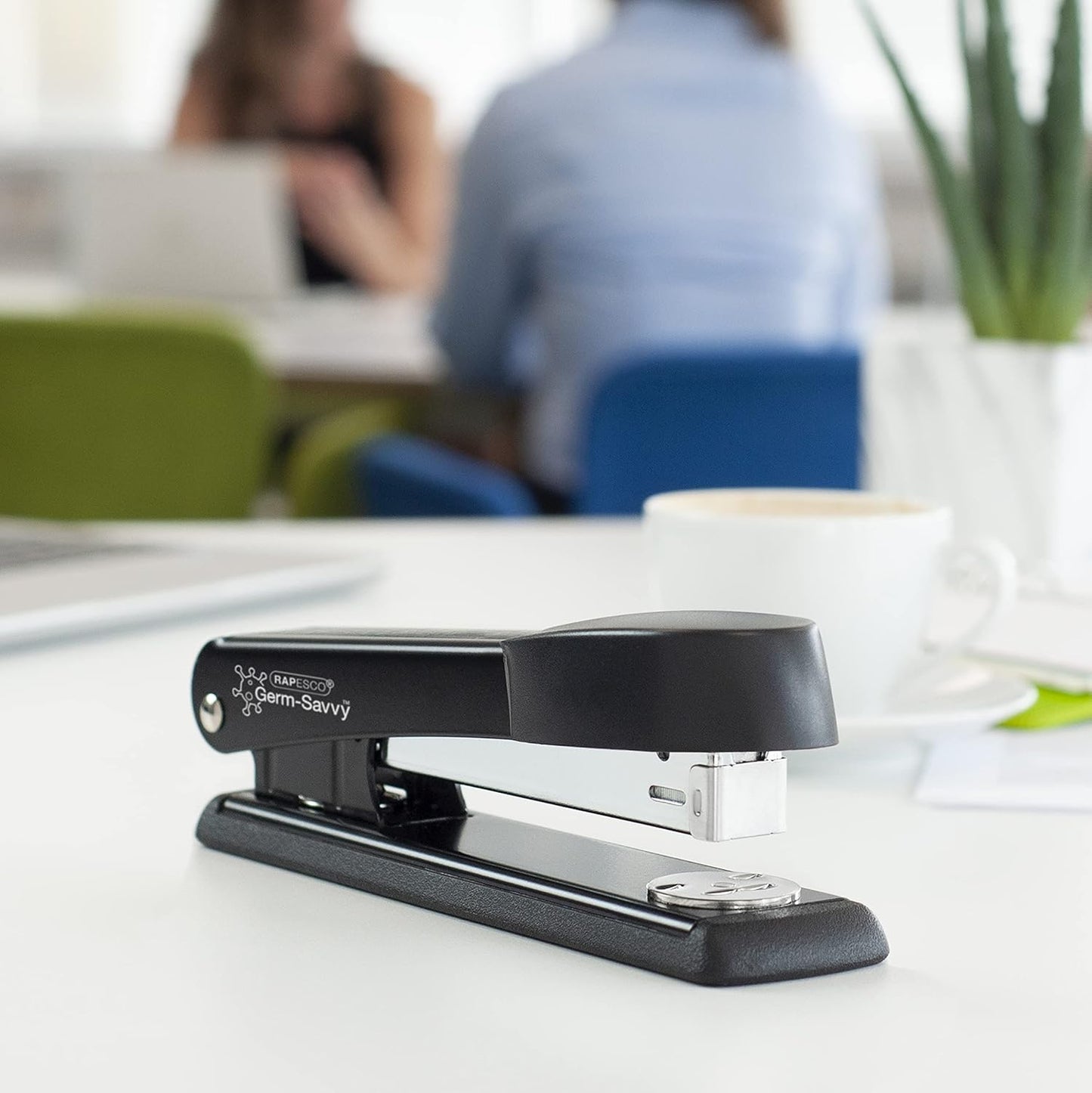 Rapesco 1471 Germ-Savvy Antibacterial, Marlin Stapler, R4 Staple Remover & 5000 26/6 mm Staples, Black