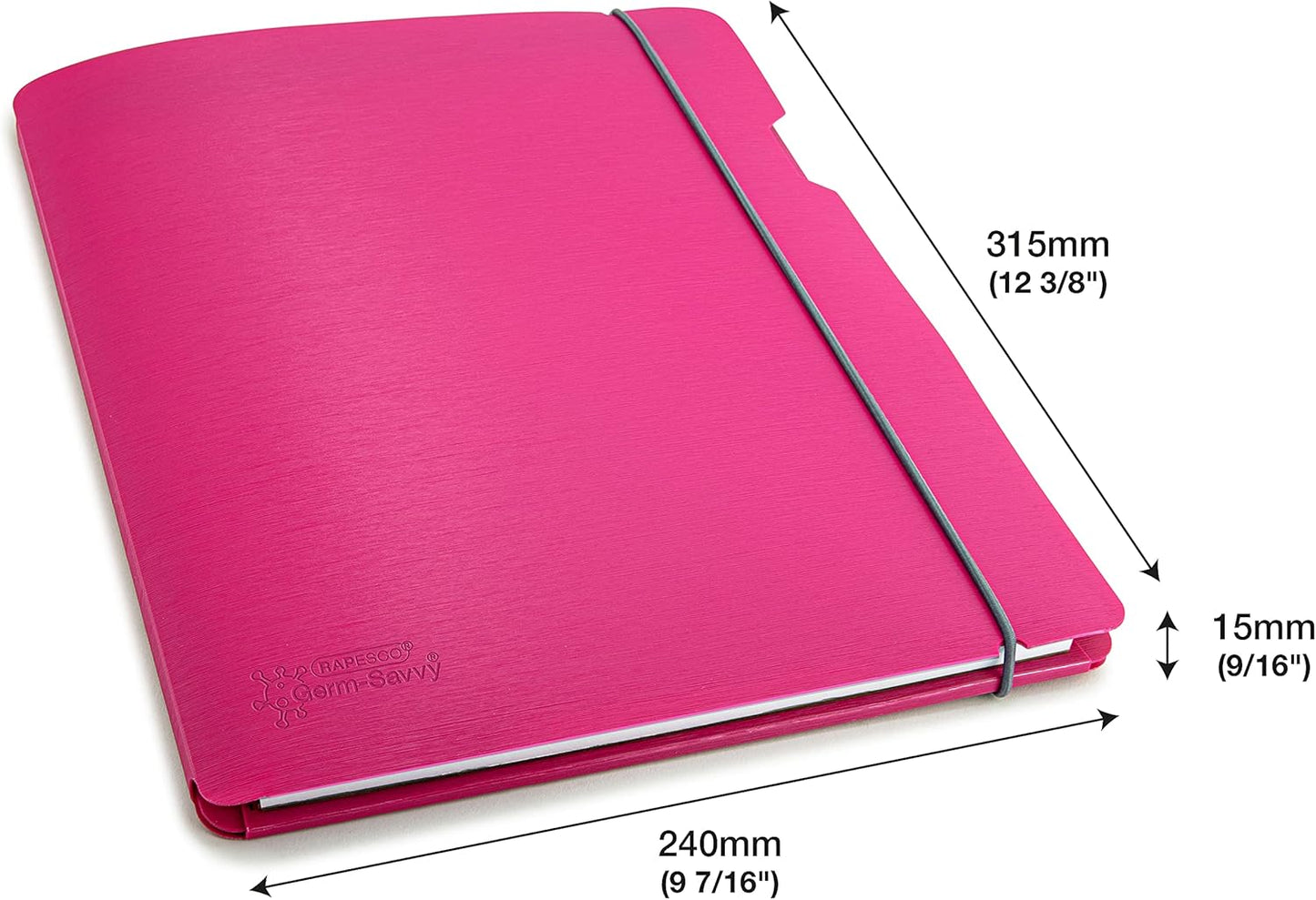 Rapesco 1686 Conference Portfolio Folder and 3 x Refill Pads with 160 Sheets, A4, Hot Pink
