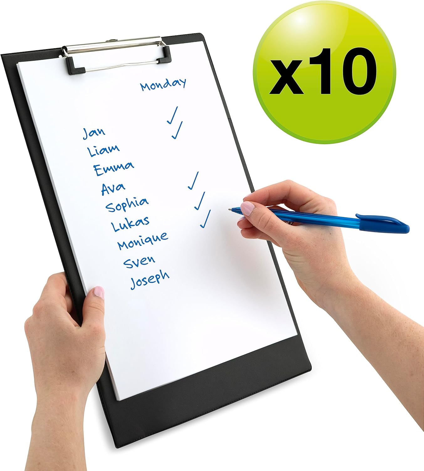 Rapesco 1745 Business Pack: 10 Standard Clipboards, A4+, Black