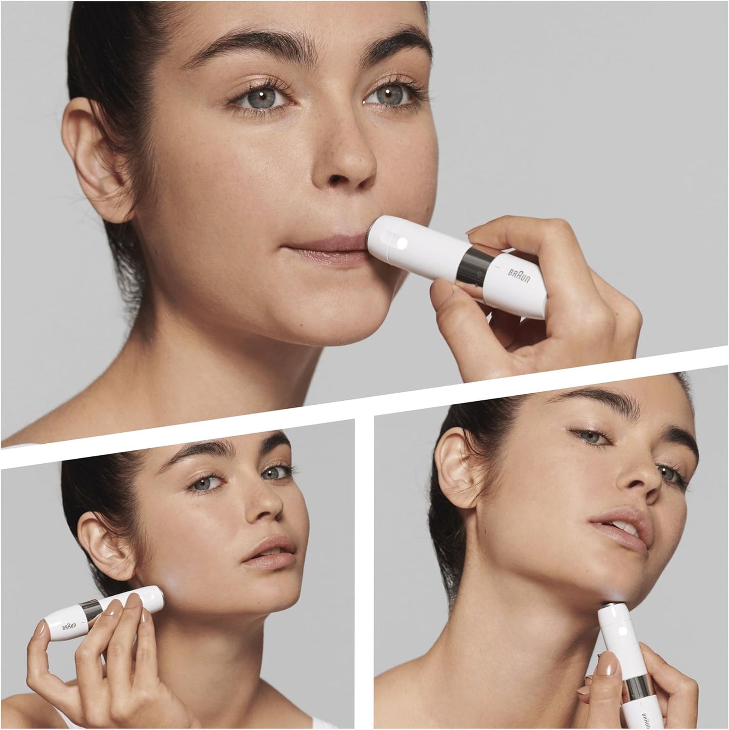 Braun Face Mini Hair Remover, Facial Hair Remover for Women Mini-Sized Design For Portability, Efficient Facial Hair Removal Anytime, Anywhere, With Smart Light, Gifts For Women, FS1000, White