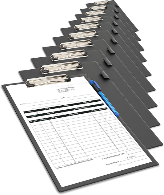 Rapesco 1745 Business Pack: 10 Standard Clipboards, A4+, Black
