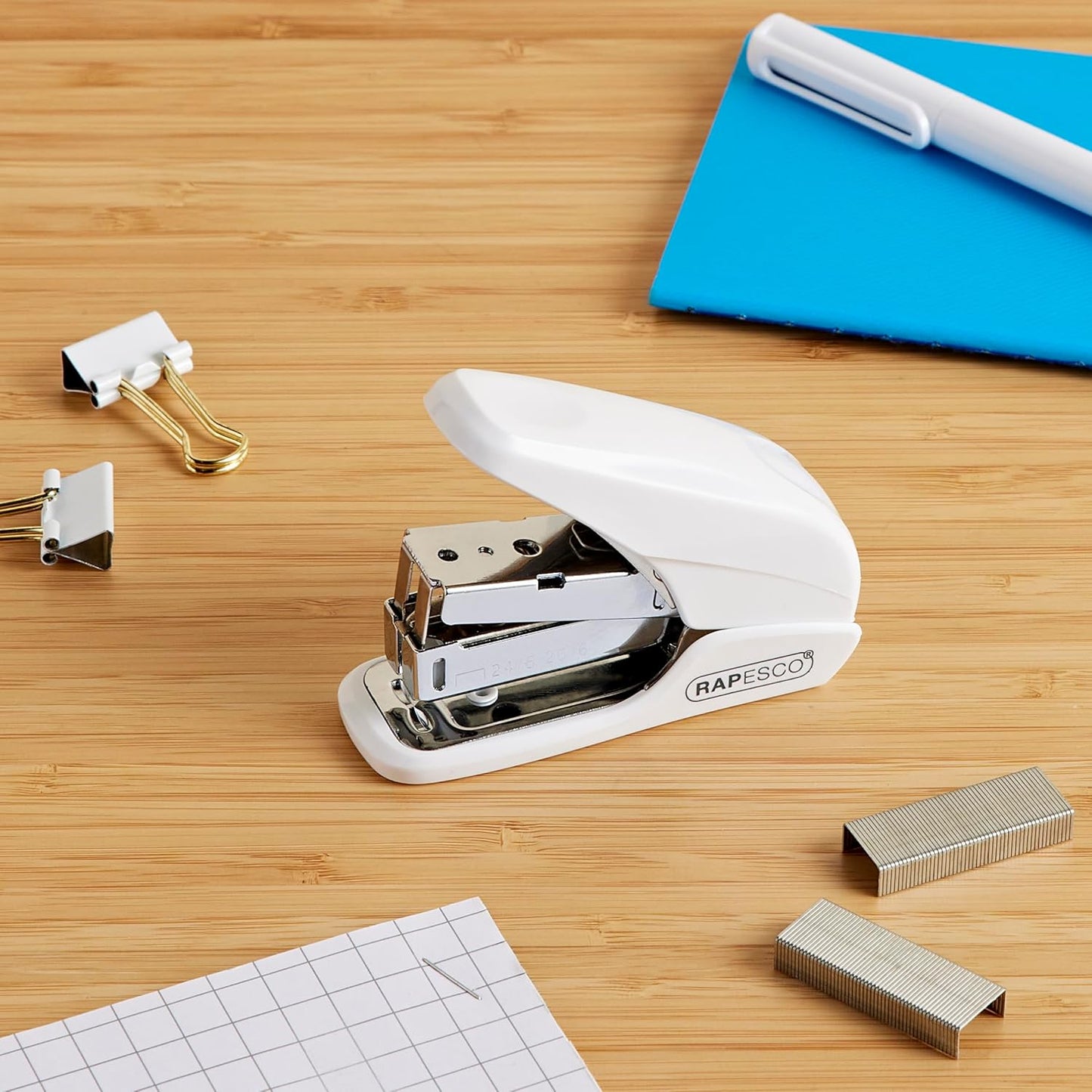 Rapesco 1310 Stapler X5-Mini Less Effort, White