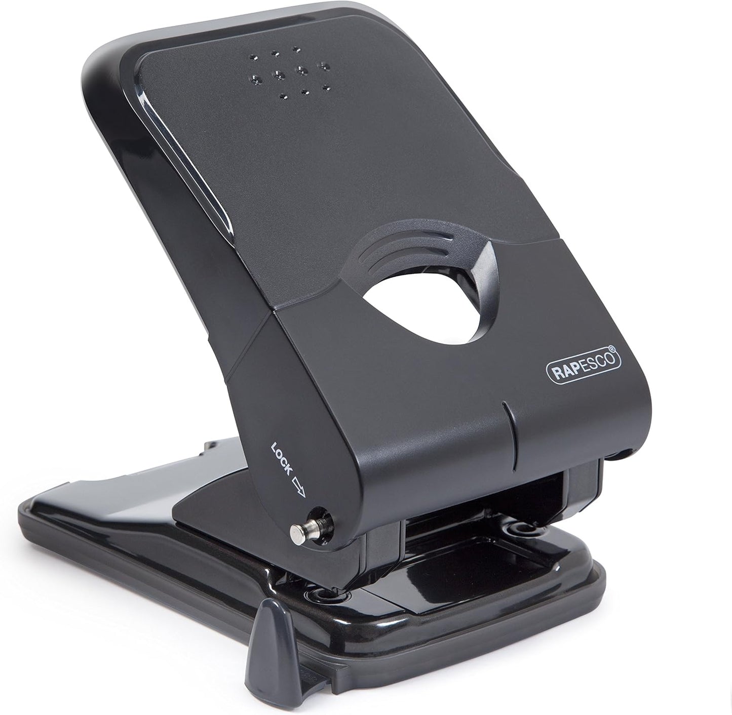 Rapesco 1233 X5-50Ps Less Effort Heavy Duty Hole Punch, 50 Sheets Capacity, Black