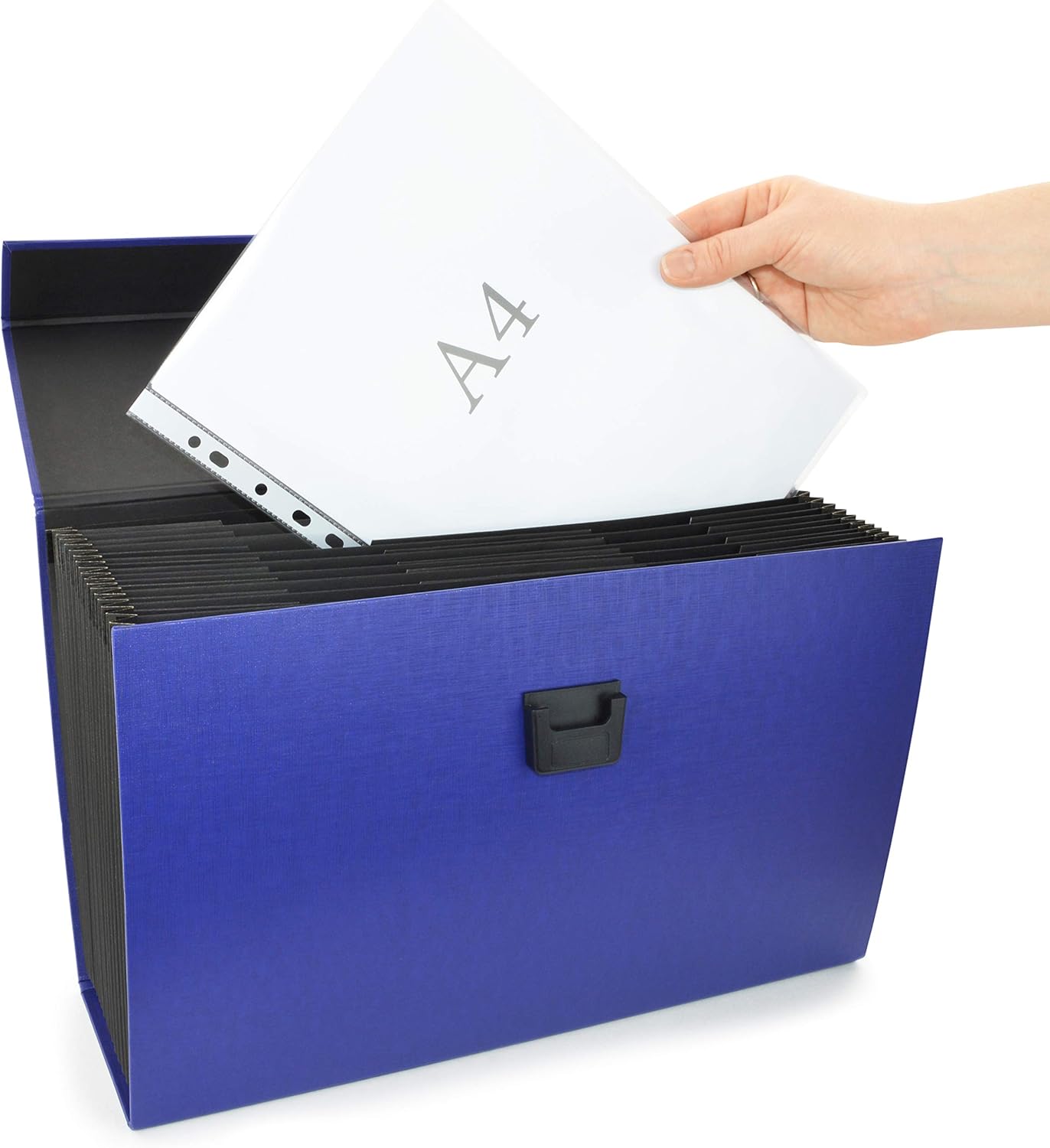 Rapesco 1553 Expanding Box File Document Organiser 19 Pocket, A4+, Blue