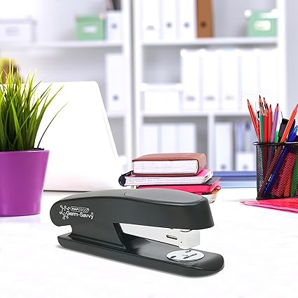 Rapesco 1734 Business Pack: 6 Germ-Savvy Antibacterial ECO Sting Ray Staplers, 20 Sheet Capacity, and 6 Boxes of 1000 24/6 mm Staples, Black