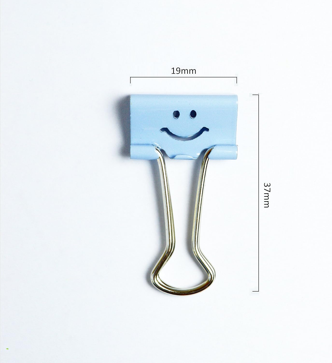 Rapesco 1424 19 mm Smiles Foldback Clips, Powder Blue, Pack of 80
