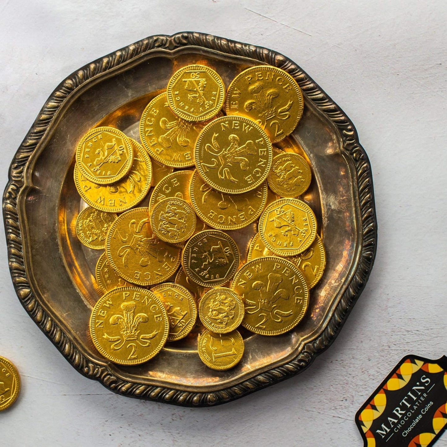 Martins Chocolatier Chocolate Coins (5 Nets) | Net of Milk Chocolate Coins | Belgian Chocolate Gift