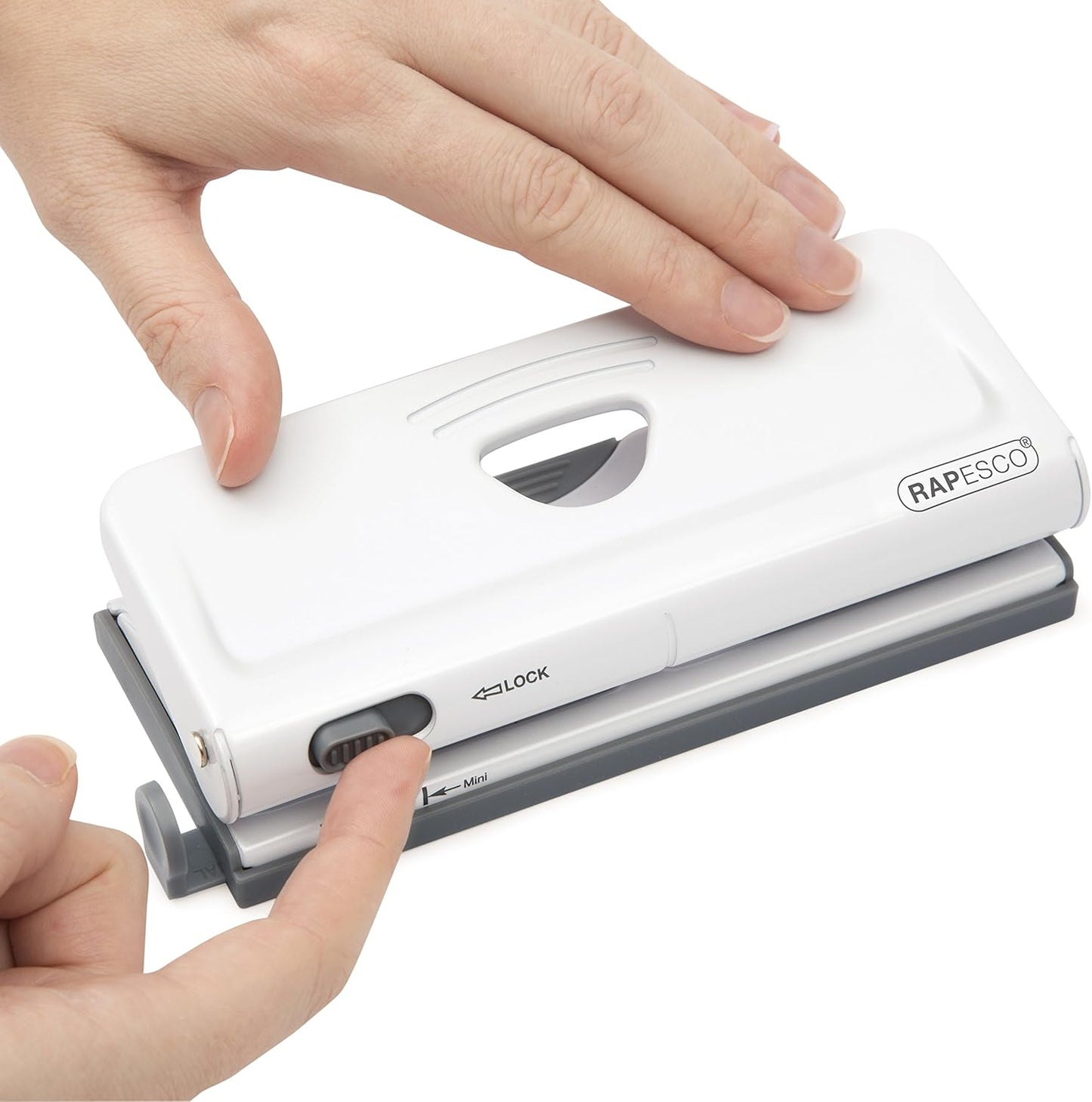 Rapesco 1321 Adjustable 6-Hole Organiser/Diary Punch, 10 Sheet Capacity, White