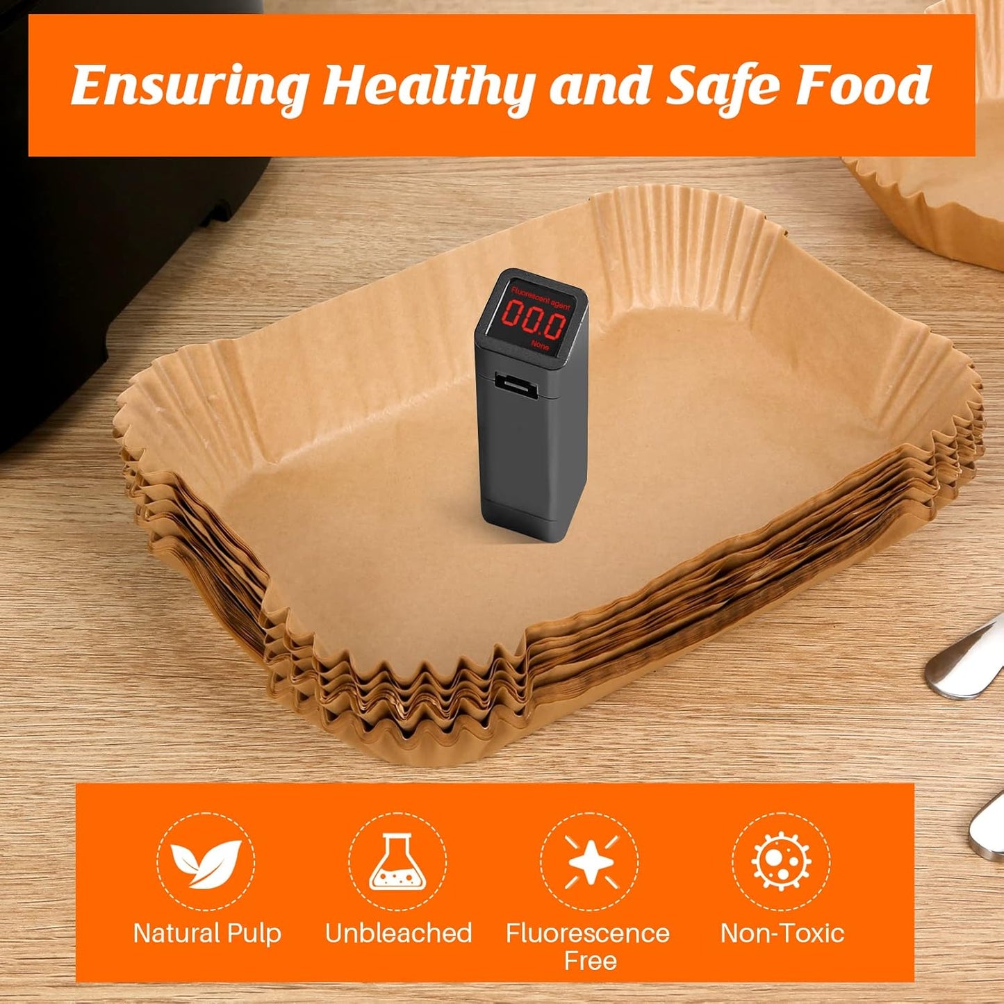 120Pcs Air Fryer Liners for Ninja Dual, Stone TH Disposable Airfryer Parchment Paper Liners Accessories Compatible with Ninja AF300UK AF400UK SL400UK AF500UK, Other Dual Zone Air Fryer
