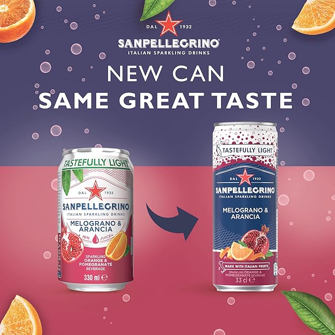 San Pellegrino Italian Sparkling Pomegranate & Orange | 12 x 330ml