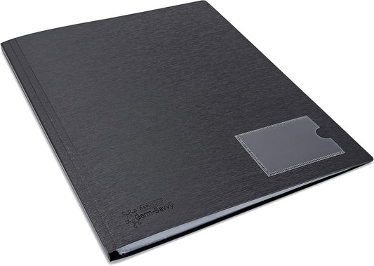 Rapesco 1649 Germ-Savvy Antibacterial, Hardcover Polypropylene Presentation Folder 24 Pockets A4, Black