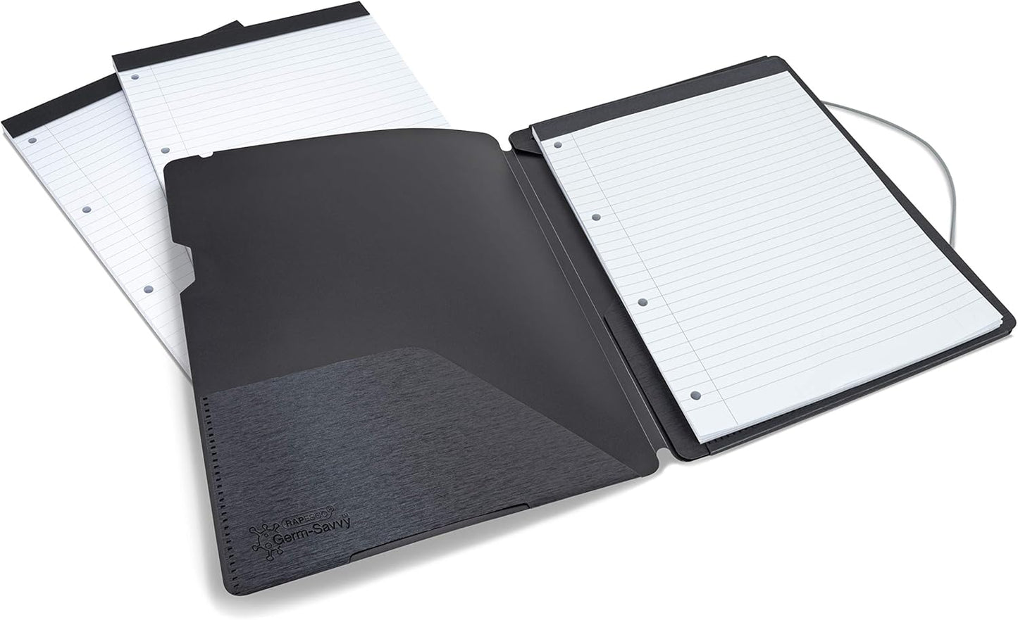 Rapesco 1636 Conference Portfolio Folder and 3 x Refill Pads with 160 Sheets, A4, Black