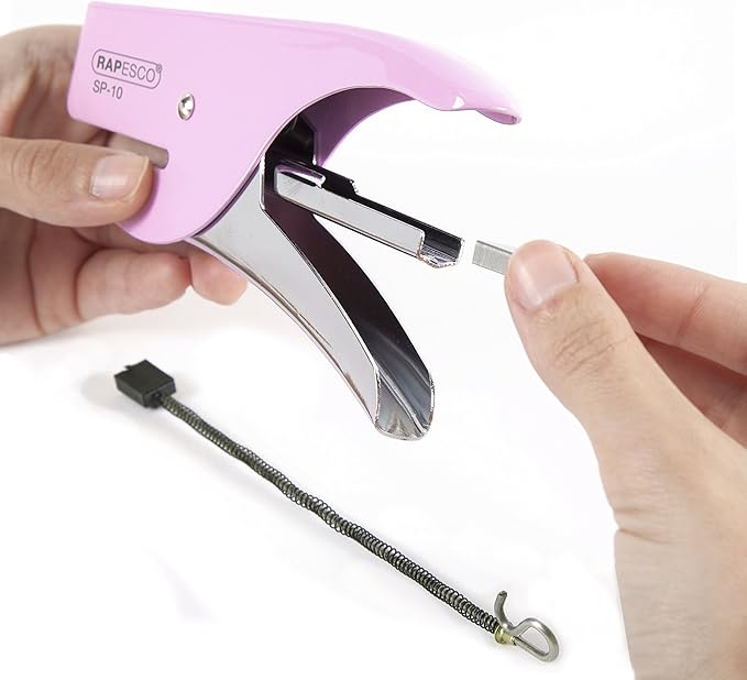 Rapesco 1328 SP-10 Stapling Plier, 12 Sheet Capacity, Candy Pink/Chrome