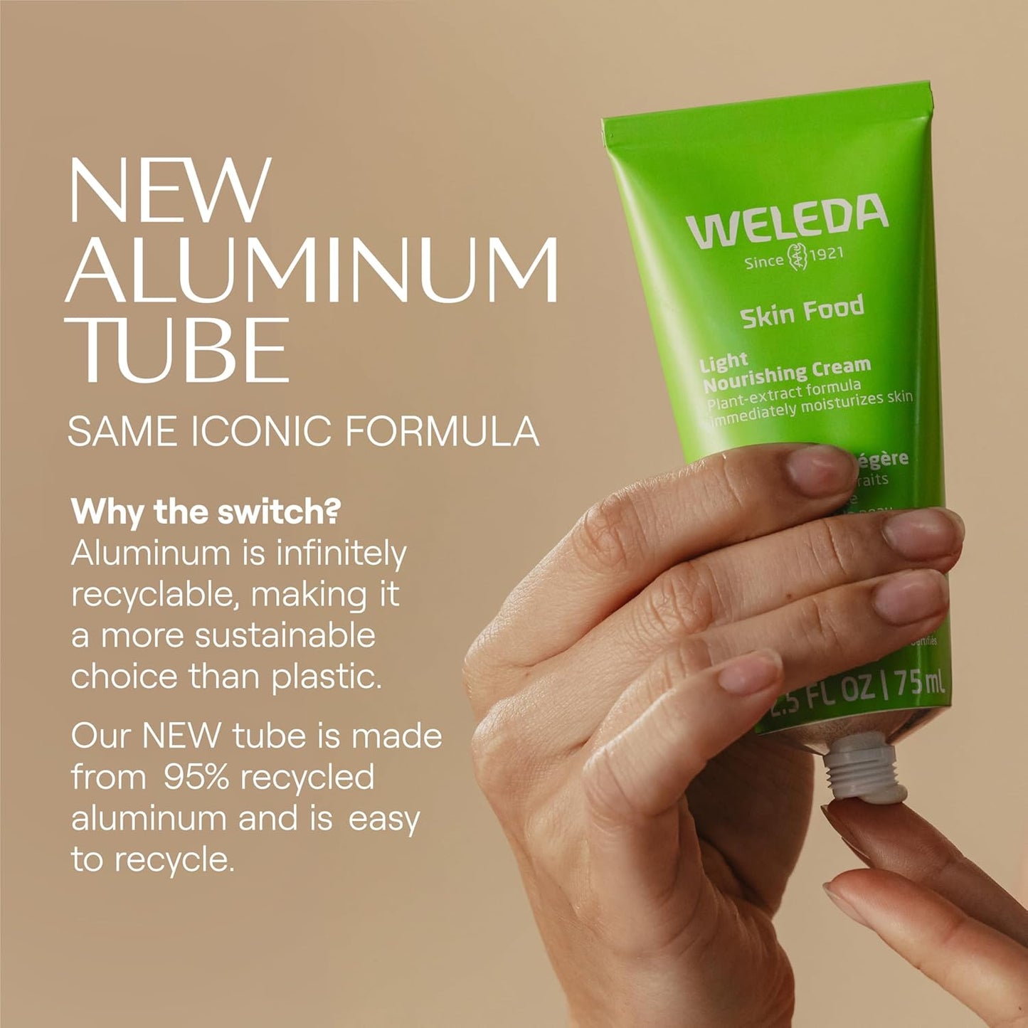 Weleda Skin Food Light, Dry Skin Moisturiser, Moisturising Cream & Primer, Face & Body, For Men & Women, Multiple Uses, 100% Certified Natural, Organic, 75ml