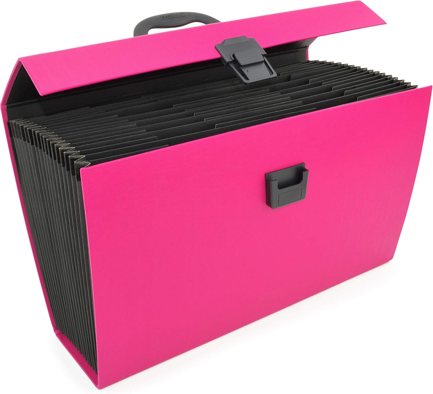Rapesco 1554 Expanding Box File Document Organiser 19 Pocket, A4+, Hot Pink