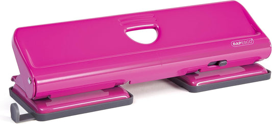 Rapesco 1385 720 4-Hole Metal Punch, 22 Sheet Capacity, Hot Pink