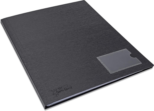 Rapesco 1648 Germ-Savvy Antibacterial, Hardcover Polypropylene Presentation Folder 12 Pockets A4, Black