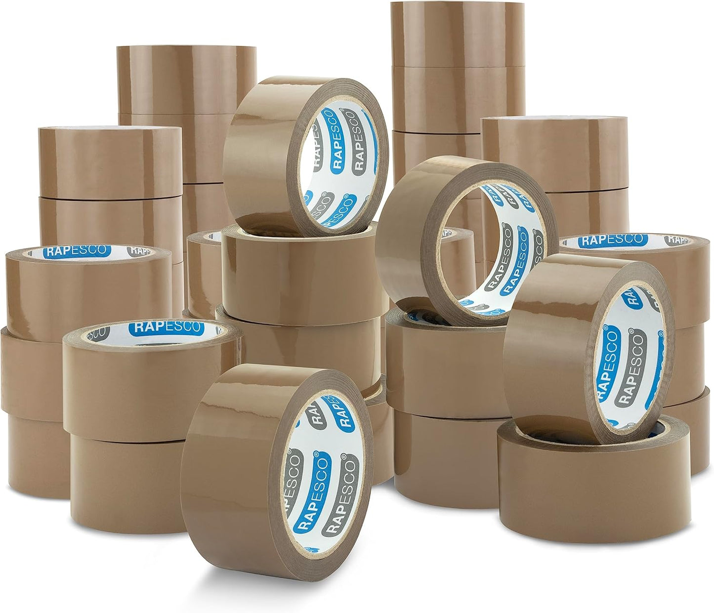 Rapesco 1743 Business Pack: 48 Strong Packing Tape Rolls, 50mm x 60m, Brown