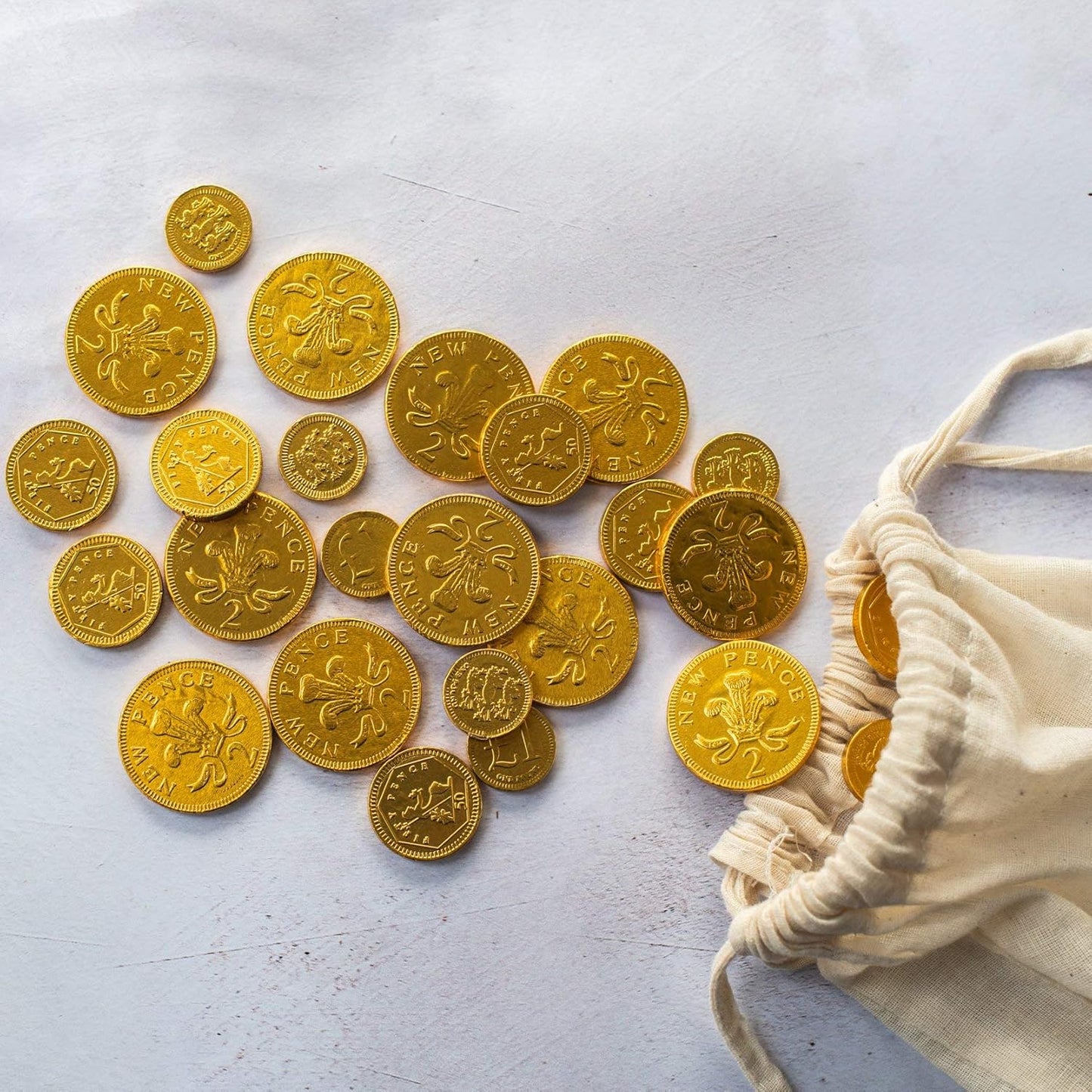 Martins Chocolatier Chocolate Coins (5 Nets) | Net of Milk Chocolate Coins | Belgian Chocolate Gift