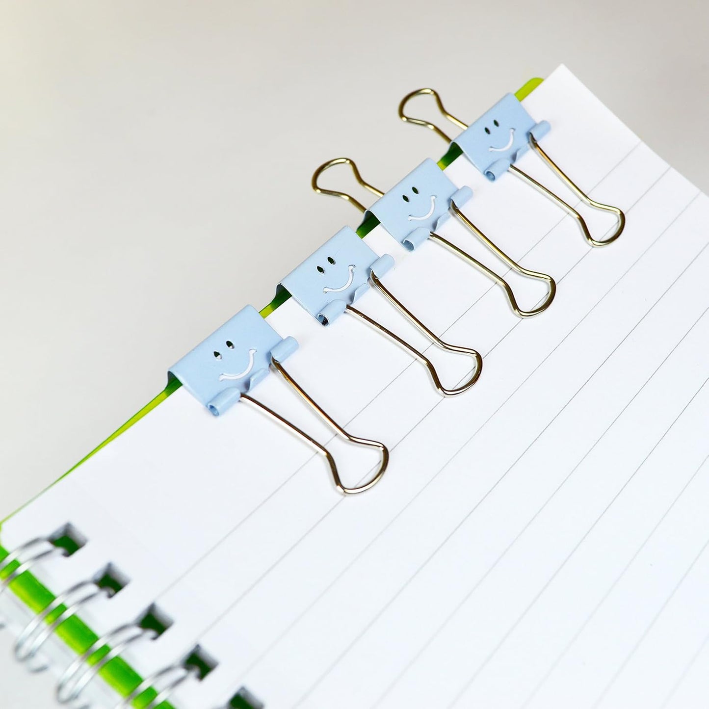 Rapesco 1424 19 mm Smiles Foldback Clips, Powder Blue, Pack of 80