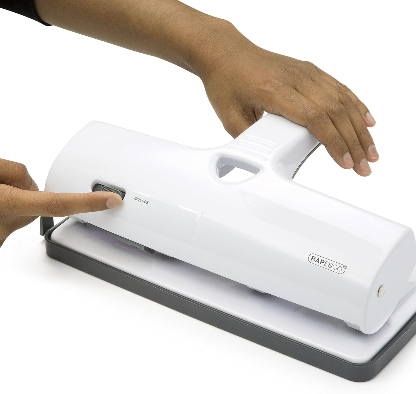 Rapesco 1324 Heavy Duty ALU 40 Metal 4-Hole Punch, 40 Sheet Capacity, White