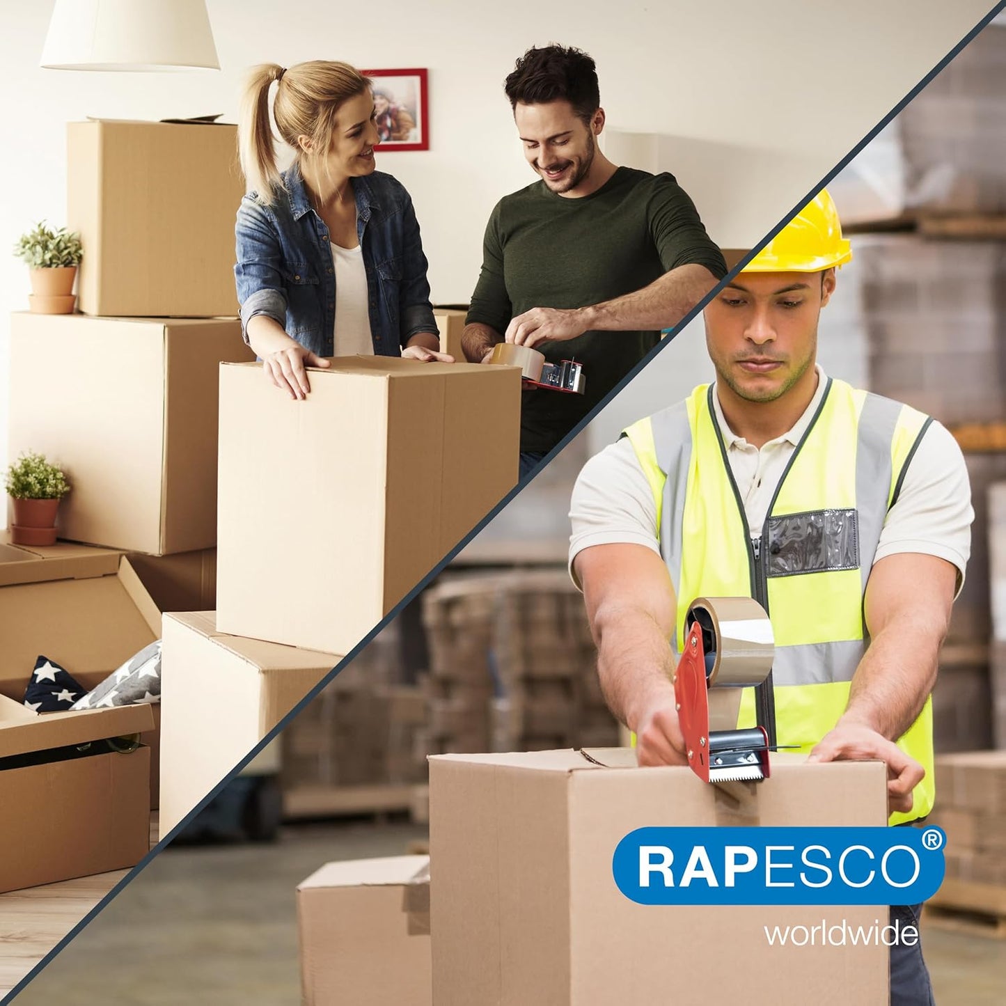 Rapesco 1751 Strong Packing Tape 50mm x 60m, Clear, Pack of 3
