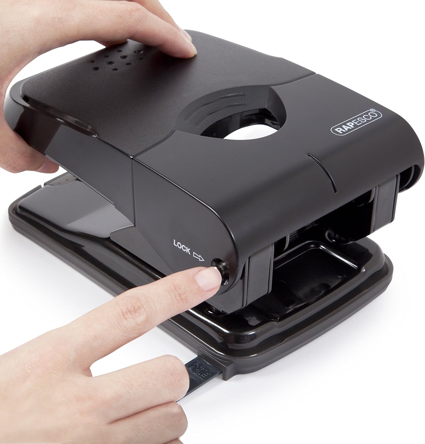 Rapesco 1233 X5-50Ps Less Effort Heavy Duty Hole Punch, 50 Sheets Capacity, Black