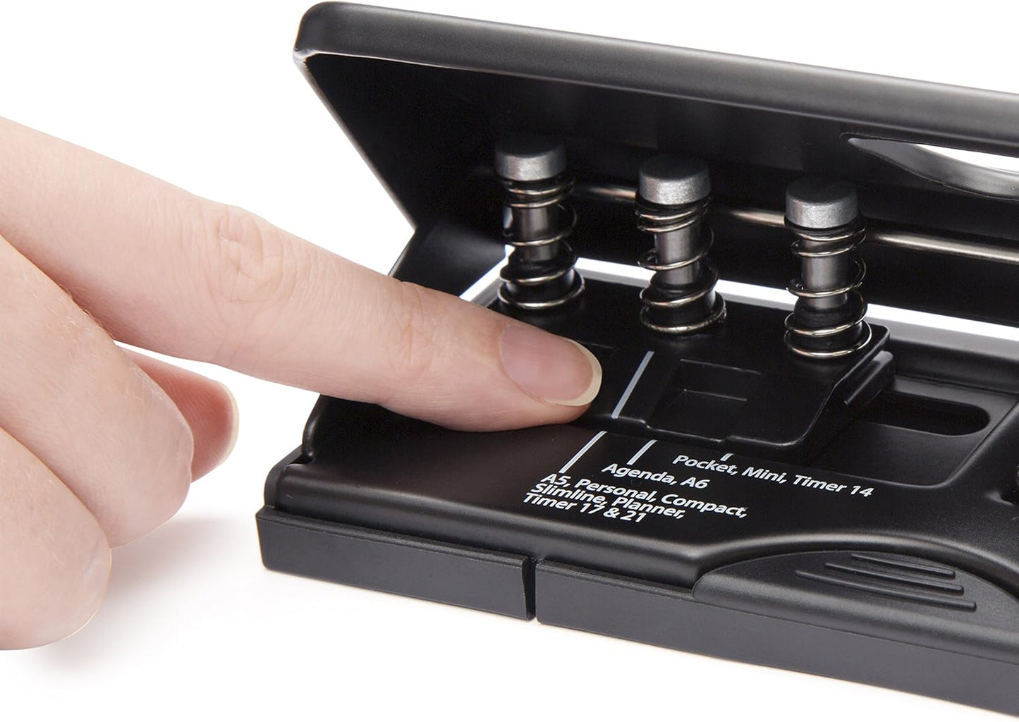 Rapesco 1342 Adjustable 6-Hole Organiser/Diary Punch, 10 Sheet Capacity, Black