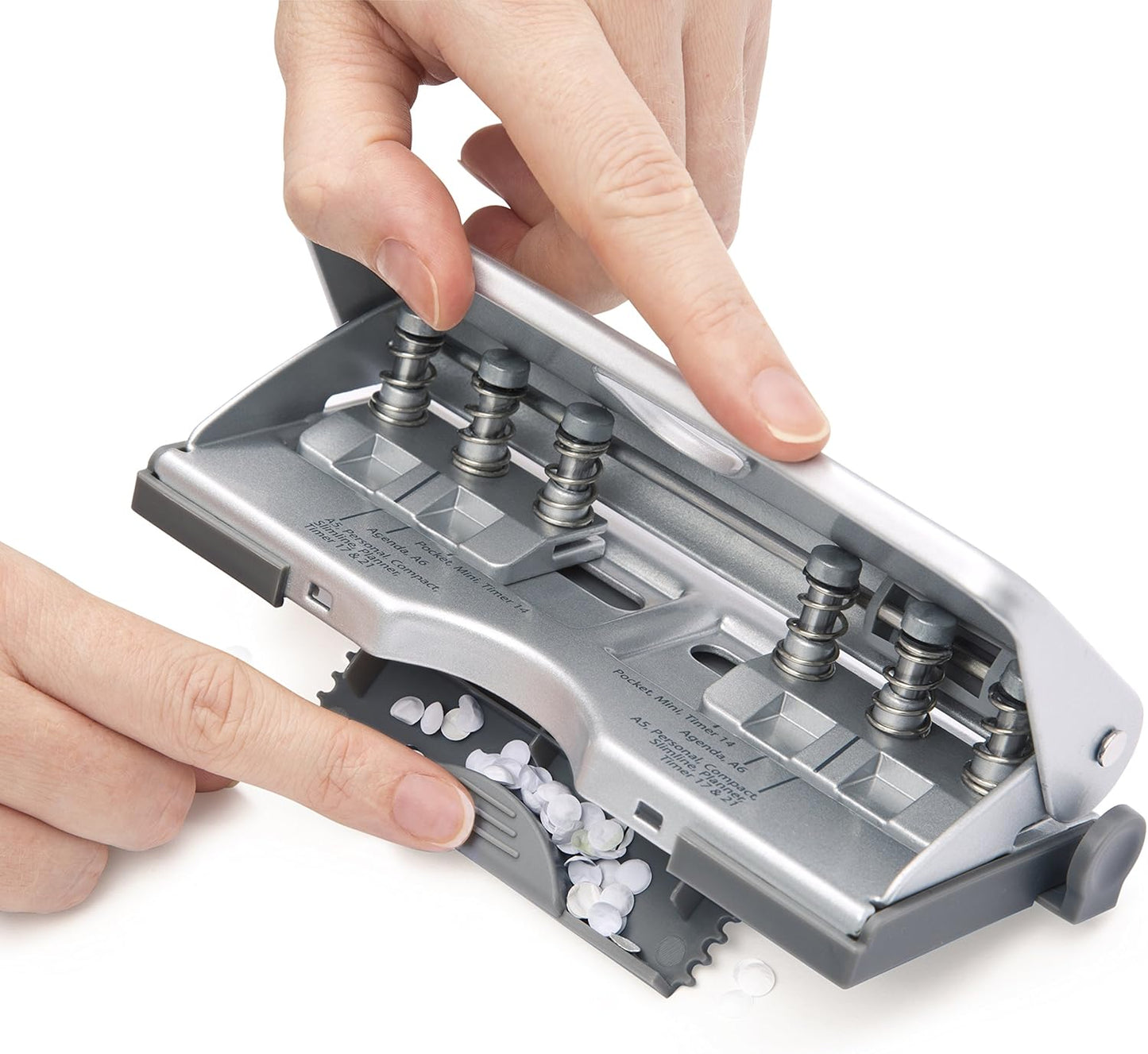 Rapesco 1344 Adjustable 6-Hole Organiser/Diary Punch, 10 Sheet Capacity, Silver