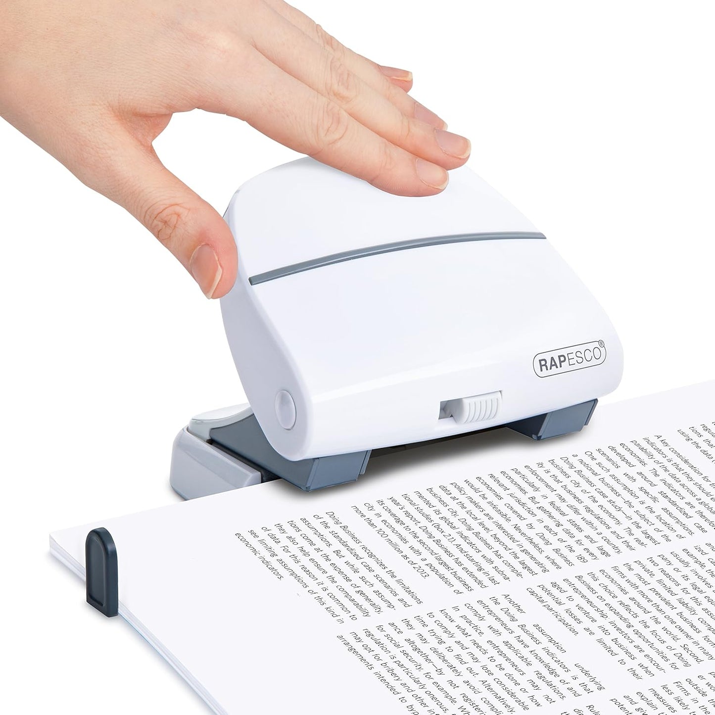 Rapesco 1274 P30 2-Hole Punch, 30 Sheet Capacity, White