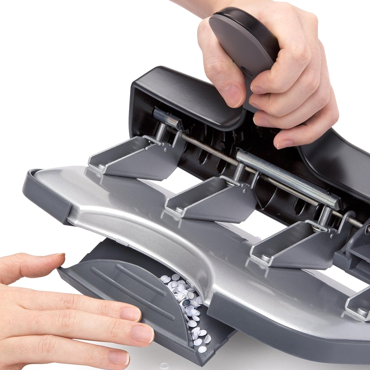 Rapesco 1293 Heavy Duty ALU 40 Metal 4-Hole Punch, 40 Sheet Capacity, Black