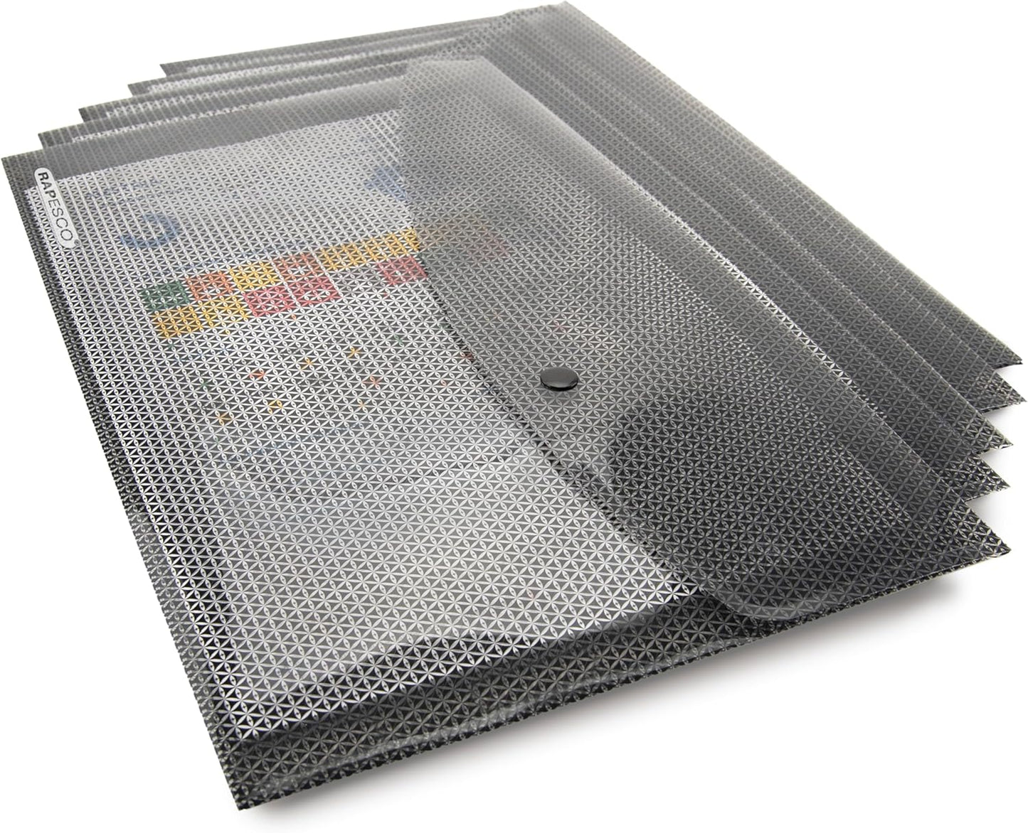 Rapesco 1259 Camouflaged Security Popper Wallet, Foolscap / A4+, Pack of 5